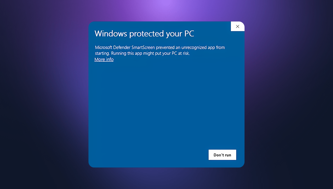 Windows SmartScreen Warning